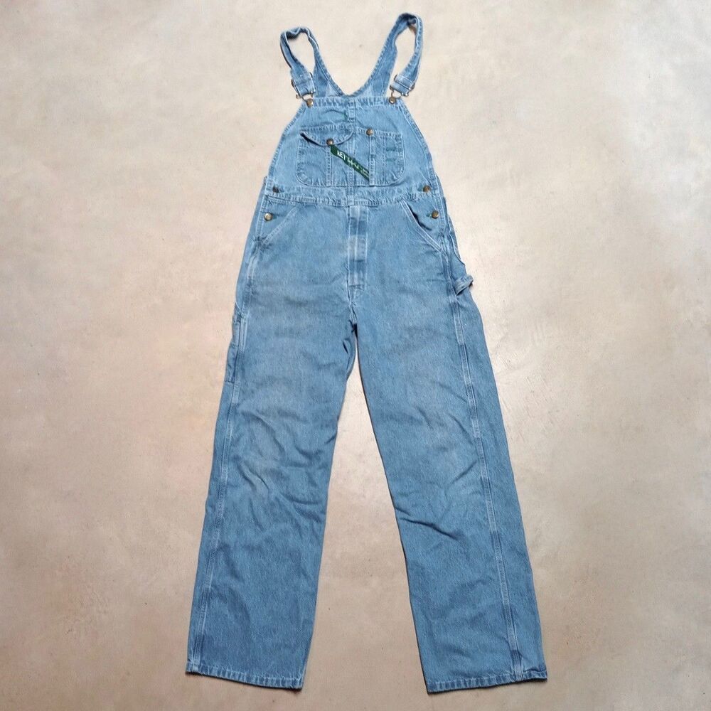 Vintage Key Imperial Made in USA Denim Bib Overalls Size 32x32 Workwear Utility